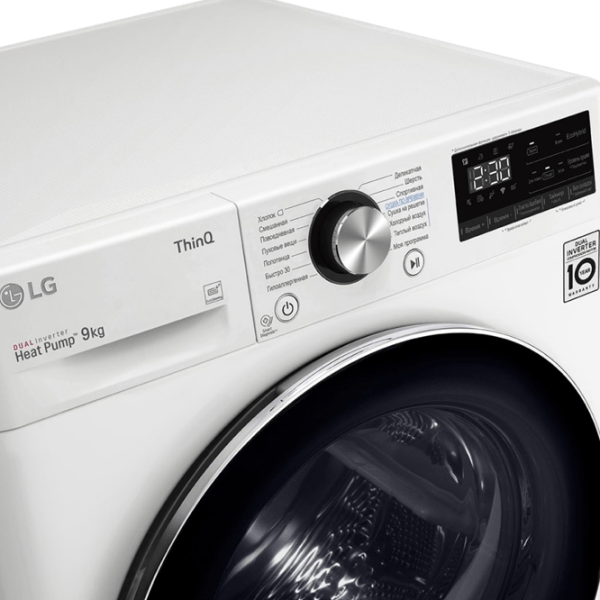 Mașină de uscat rufe LG DC90V9V9W White 9 kg, A+++ photo 6