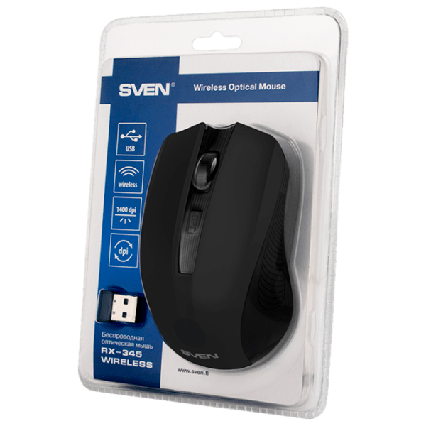 Мышь Sven RX-350 W Черный Беспроводные, 1400 dpi photo 5