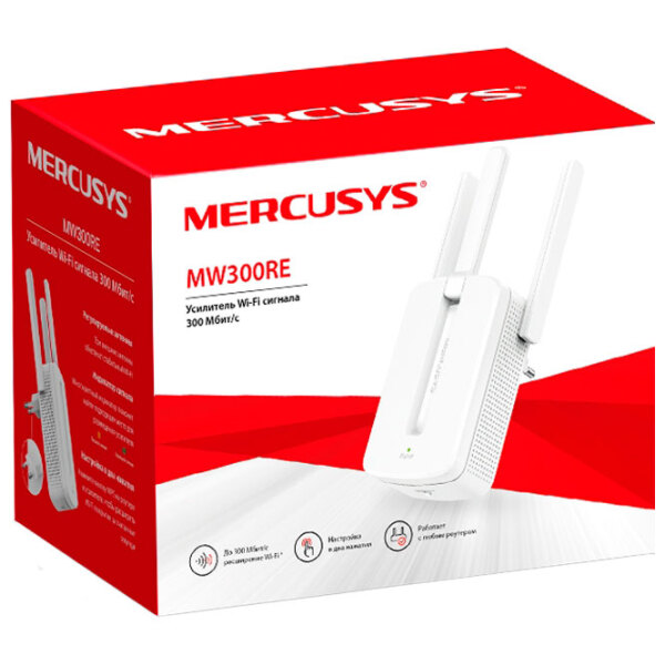 Adaptor de rețea Mercusys MW300RE White  photo 3