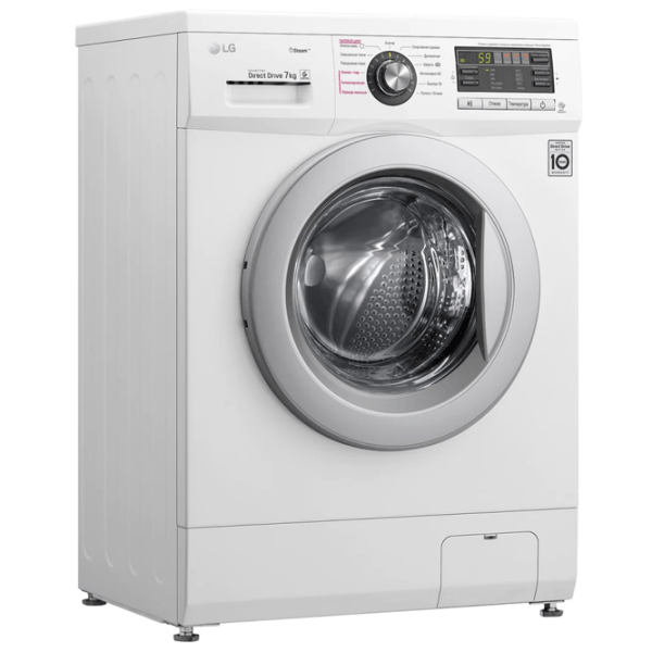 Mașină de spălat LG F1296HDS1 White 7 kg, 1200 rpm, A photo 2