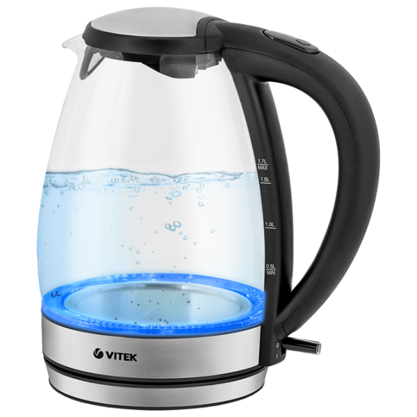 Ceainic electric Vitek VT-7046 Black 2200 W, 1.7l, Material interior: Sticlă photo 2