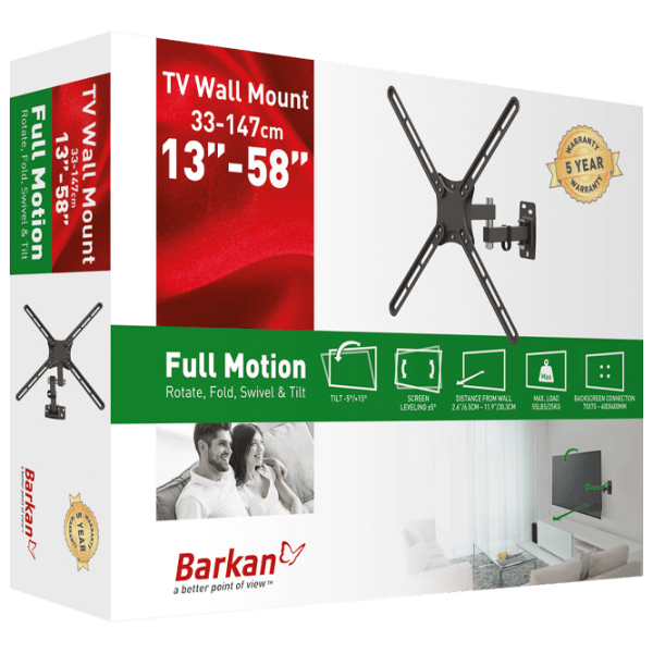 Suport TV Barkan E3423 Black VESA 400 x 400 mm photo 3