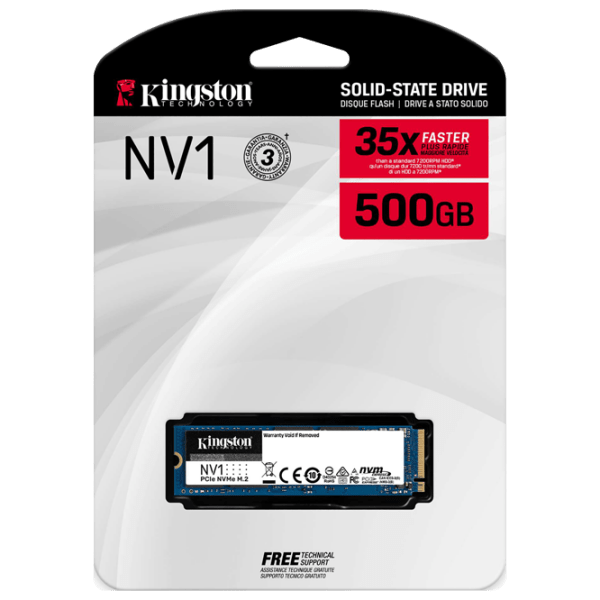 SSD Kingston NV1 M.2 500 ГБ Скорость чтения: 2100 MБ/ с,
Скорость записи: 1700 MБ/ с photo 3