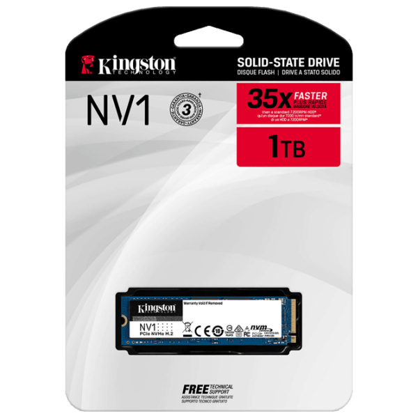 SSD Kingston NV1 M.2 1 ТБ Скорость чтения: 2100 MБ/ с,
Скорость записи: 1700 MБ/ с photo 3