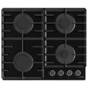 Plită încorporabilă pe gaz Gorenje GT 642 AB Black Sticlă călită, Gratare: Fontă