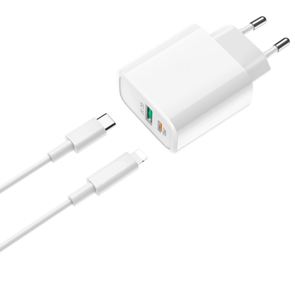 Încărcător de rețea EVO USB QC3.0 + PD Type-C (18 W) White 2 A / White photo 4