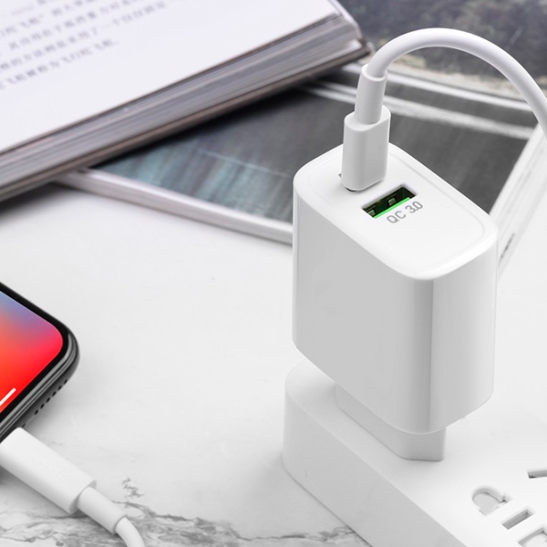 Încărcător de rețea EVO USB QC3.0 + PD Type-C (18 W) White 2 A / White photo 5
