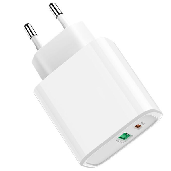 Сетевое зарядное устройство EVO USB QC3.0 + PD Type-C (18 Вт) Белый  / Белый photo 2