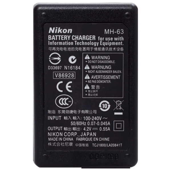 Зарядное уст-во Nikon MH-63 для EN-EL10, Чёрный  photo 3