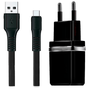 Сетевое зарядное устройство EVO 2USB 2.4A (Type-C) (20 Вт) Черный 2.4 А / Черный