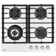Plită încorporabilă pe gaz Hansa BHKW611301 White Sticlă călită, Gratare: Fontă