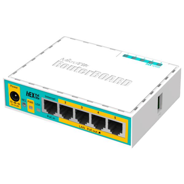 Router Mikrotik hEX PoE lite White Versiune Wi-Fi: photo 1
