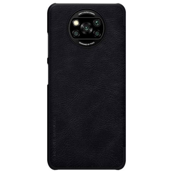 Чехол для смартфона Xiaomi Poco X3 (QIN) Черный Nillkin, Кожа, Flip Cover photo 1