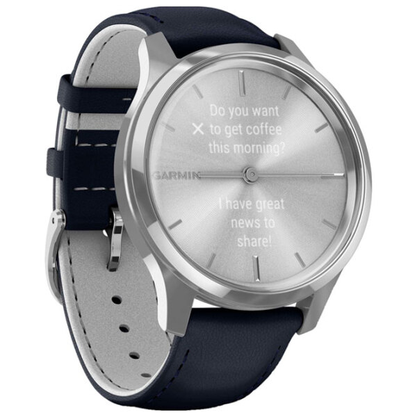 Ceas inteligent Garmin Vivomove Luxe Silver 0.95" | 42 mm | Oțel inoxidabil/Piele italiană
| 010-02241-20 photo 3