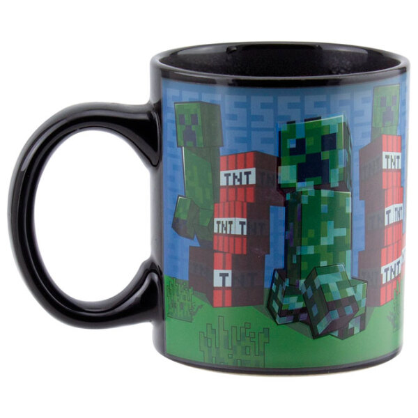 Cană Paladone Minecraft Creeper Heat Change Black 312 ml photo 2