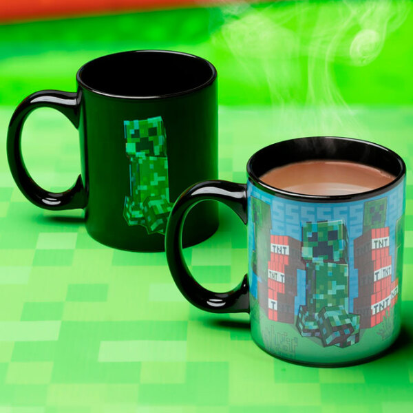 Cană Paladone Minecraft Creeper Heat Change Black 312 ml photo 5
