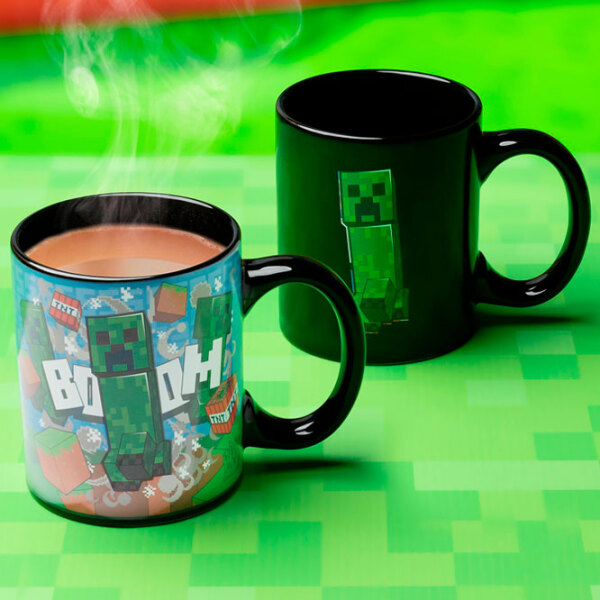 Cană Paladone Minecraft Creeper Heat Change Black 312 ml photo 6
