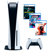 Consolă pentru jocuri Sony PlayStation 5 White + Returnal + Destruction Allstars + StarWars: Squadrons SSD 825 GB, RAM 16 GB