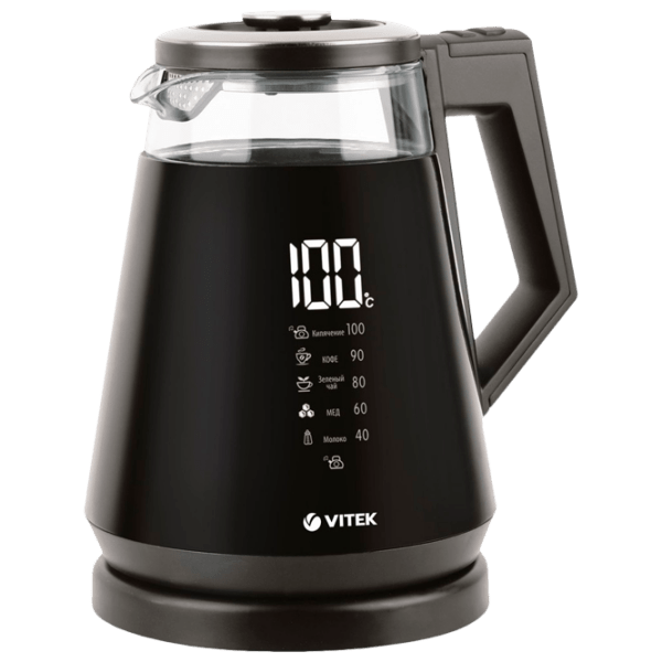 Электрочайник Vitek VT-7063 Черный 1700 Вт, 1.7л, Внутреннее покрытие: Стекло photo 2