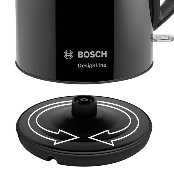 Ceainic electric Bosch TWK3P423 Black 2400 W, 1.7 l, Material interior: Inox photo 4