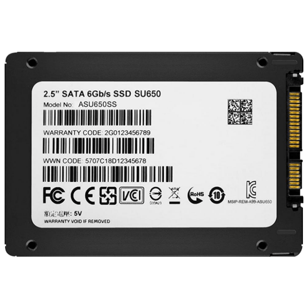 SSD ADATA SU650 2.5'' 256 ГБ Скорость чтения: 520 MБ/ с,
Скорость записи: 320 MБ/ с photo 4