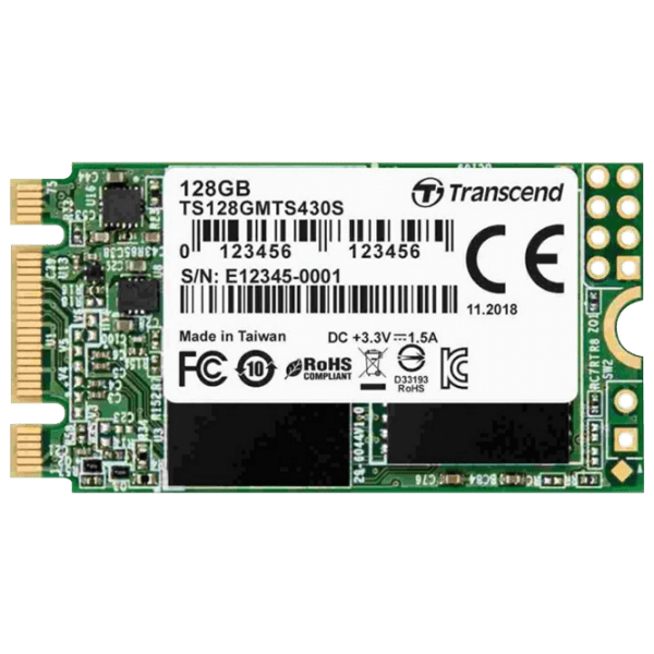 SSD Transcend TS128GMTS430S M.2 128 ГБ Скорость чтения: 560 MБ/ с,
Скорость записи: 500 MБ/ с photo 1