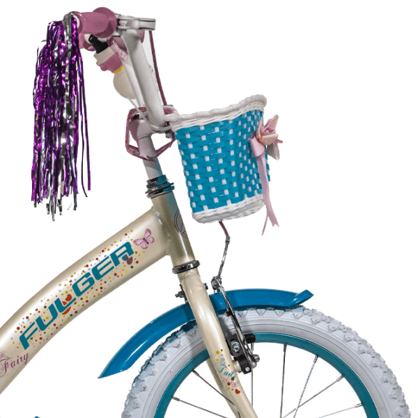 Bicicletă Fulger Fairy 16" 9.5" Blue White Oțel / Pentru copii photo 3