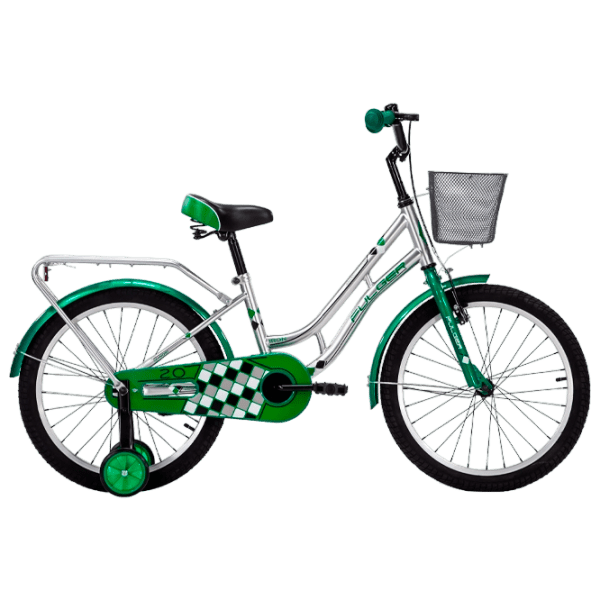 Bicicletă Fulger Iron 20" 10.5" Green Silver Oțel / Pentru copii photo 1