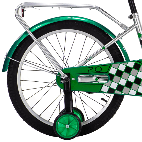 Bicicletă Fulger Iron 20" 10.5" Green Silver Oțel / Pentru copii photo 2