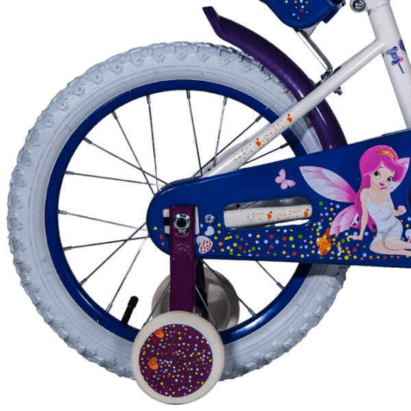 Bicicletă Fulger Fairy 16" 9.5" White Violet Oțel / Pentru copii photo 2