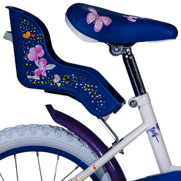 Bicicletă Fulger Fairy 16" 9.5" White Violet Oțel / Pentru copii photo 3