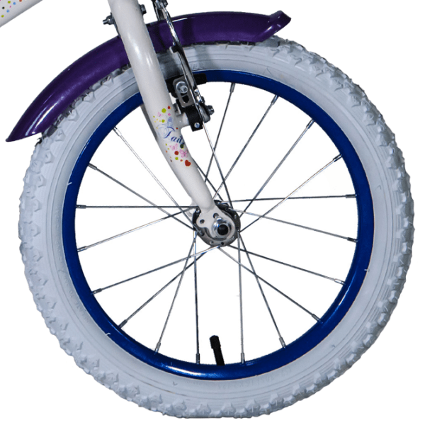 Bicicletă Fulger Fairy 16" 9.5" White Violet Oțel / Pentru copii photo 5