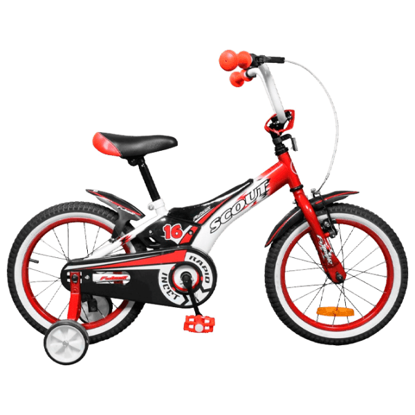 Bicicletă Fulger Scout 16" 9.5" Red Black Oțel / Pentru copii photo 1