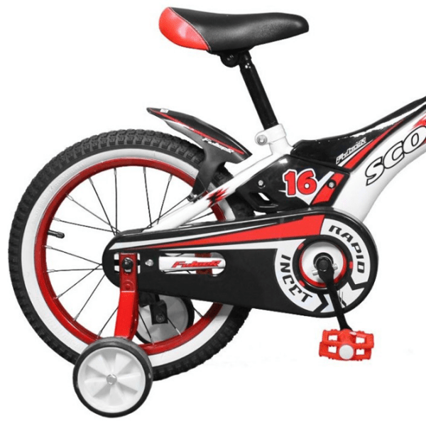 Bicicletă Fulger Scout 16" 9.5" Red Black Oțel / Pentru copii photo 2