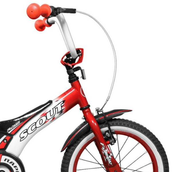 Bicicletă Fulger Scout 16" 9.5" Red Black Oțel / Pentru copii photo 3