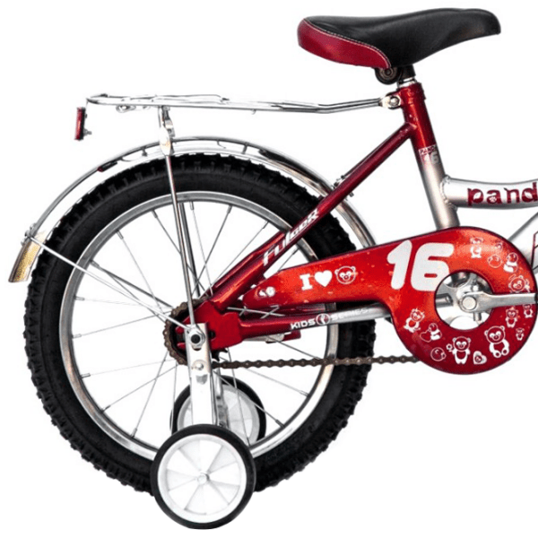 Bicicletă Fulger Panda 16" 9.5" Red White Oțel / Pentru copii photo 1