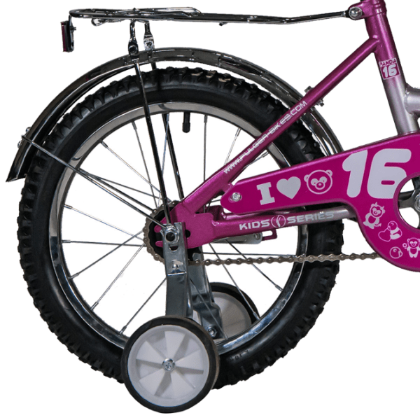 Bicicletă Fulger Panda 16" 9.5" Pink Silver Oțel / Pentru copii photo 1