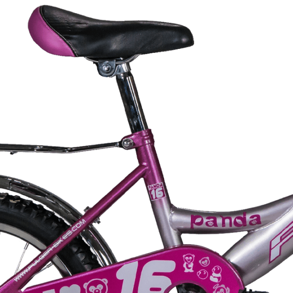 Bicicletă Fulger Panda 16" 9.5" Pink Silver Oțel / Pentru copii photo 2