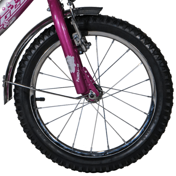 Bicicletă Fulger Panda 16" 9.5" Pink Silver Oțel / Pentru copii photo 4