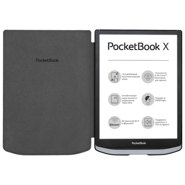 Husă pentru carte electronică Pocketbook X (HN-SL-PU-1040-DB-RU) Black Pocketbook, 10.3", Poliuretan photo 3