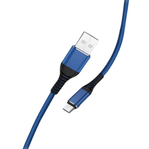 Cablu pentru telefon EVO Textil USB Type-A/ microUSB Blue  photo 2