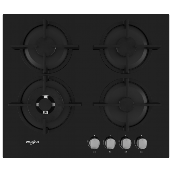 Plită încorporabilă pe gaz Whirlpool GOR 625/ NB Black Sticlă călită, Gratare: Fontă photo 1
