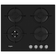 Plită încorporabilă pe gaz Whirlpool GOR 625/ NB Black Sticlă călită, Gratare: Fontă