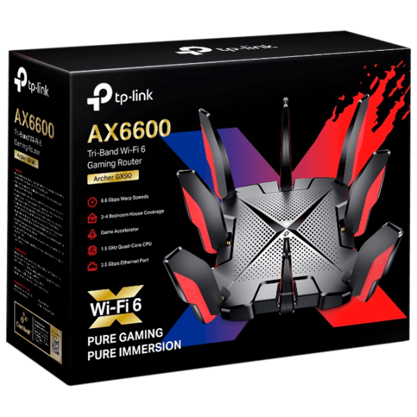 Wi-Fi Router TP-Link Archer GX90 Black Versiune Wi-Fi: 802.11 ax photo 4