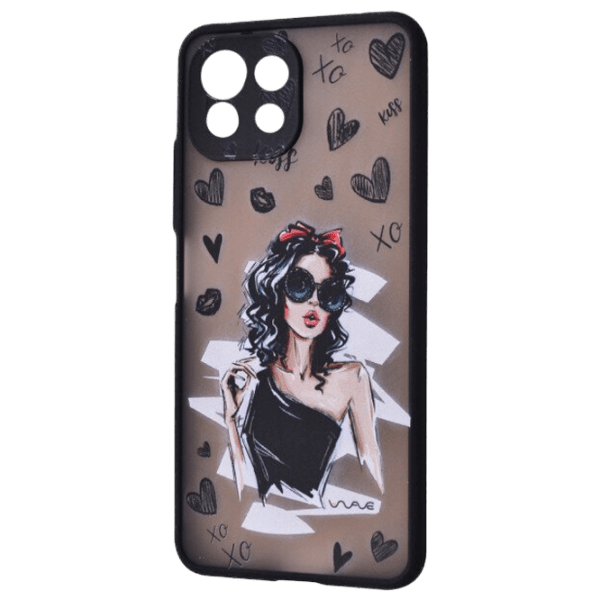 Чехол для смартфона Xiaomi Mi 11 Lite / 11 Lite 5G NE (Cartoon Little Black Dress) Прозрачный Черный WAVE, ПК, Back photo 1