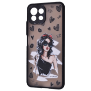 Чехол для смартфона Xiaomi Mi 11 Lite / 11 Lite 5G NE (Cartoon Little Black Dress) Прозрачный Черный WAVE, ПК, Back