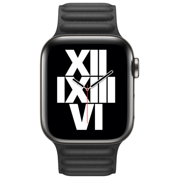 Curelușă Apple Watch 42 / 44 mm M / L Black Leather photo 2