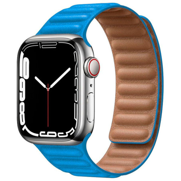 Ремень Apple Watch 42/ 44 мм M/ L Синий Leather photo 3