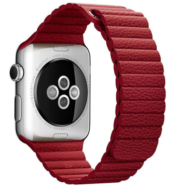 Ремень Apple Watch 42 / 44 мм Loop Красный Leather photo 3