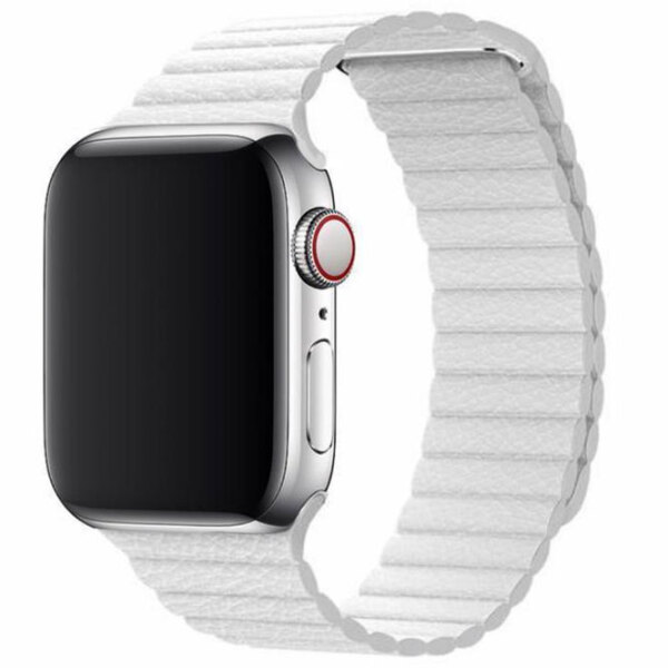 Curelușă Apple Watch 42 / 44 mm Loop White Leather photo 2